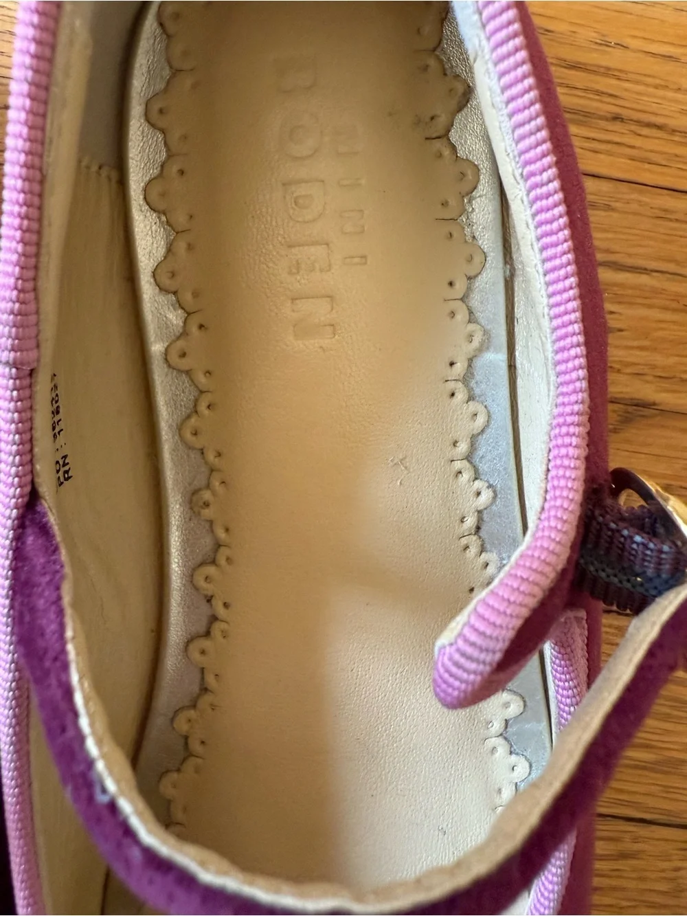 Mini Boden Velvet Mary Jane Shoes Deep Wisteria